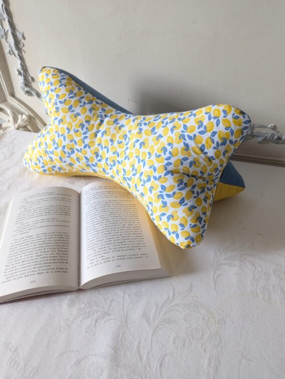 Coussin de lecture  ,cale nuque ,des citrons – Image 2