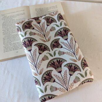 Housse ,protège livre format broché ,motif palme terracotta