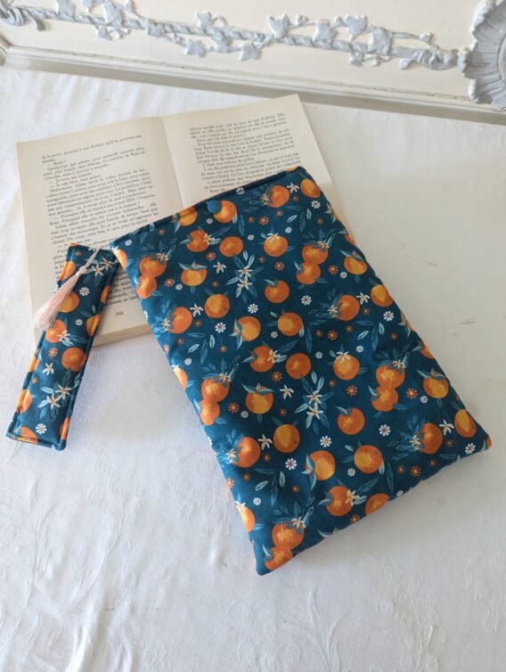 Protège livre format poche ,  des oranges avec MP assorti