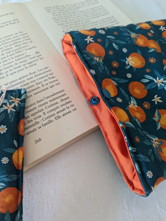 Protège livre format poche ,  des oranges avec MP assorti – Image 2
