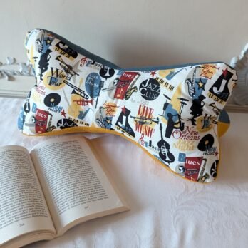 Coussin de lecture  ,cale nuque ,thème jazz