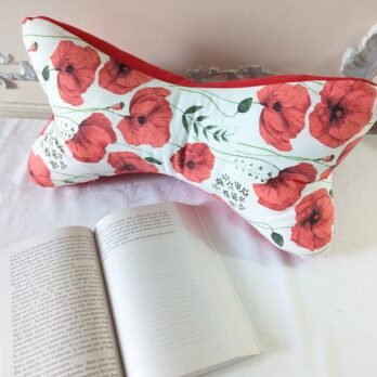 Coussin de lecture  ,cale nuque ,des coquelicots