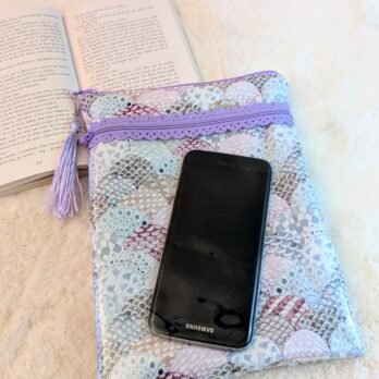 Protège livre Imperméable, format poche , avec 2 poches zippées , éventails japonais