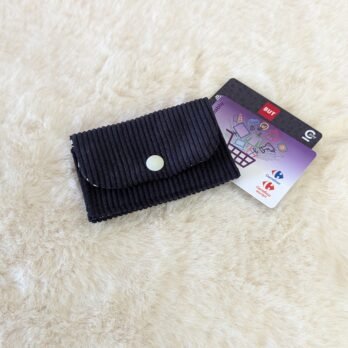 Porte carte en velours noir