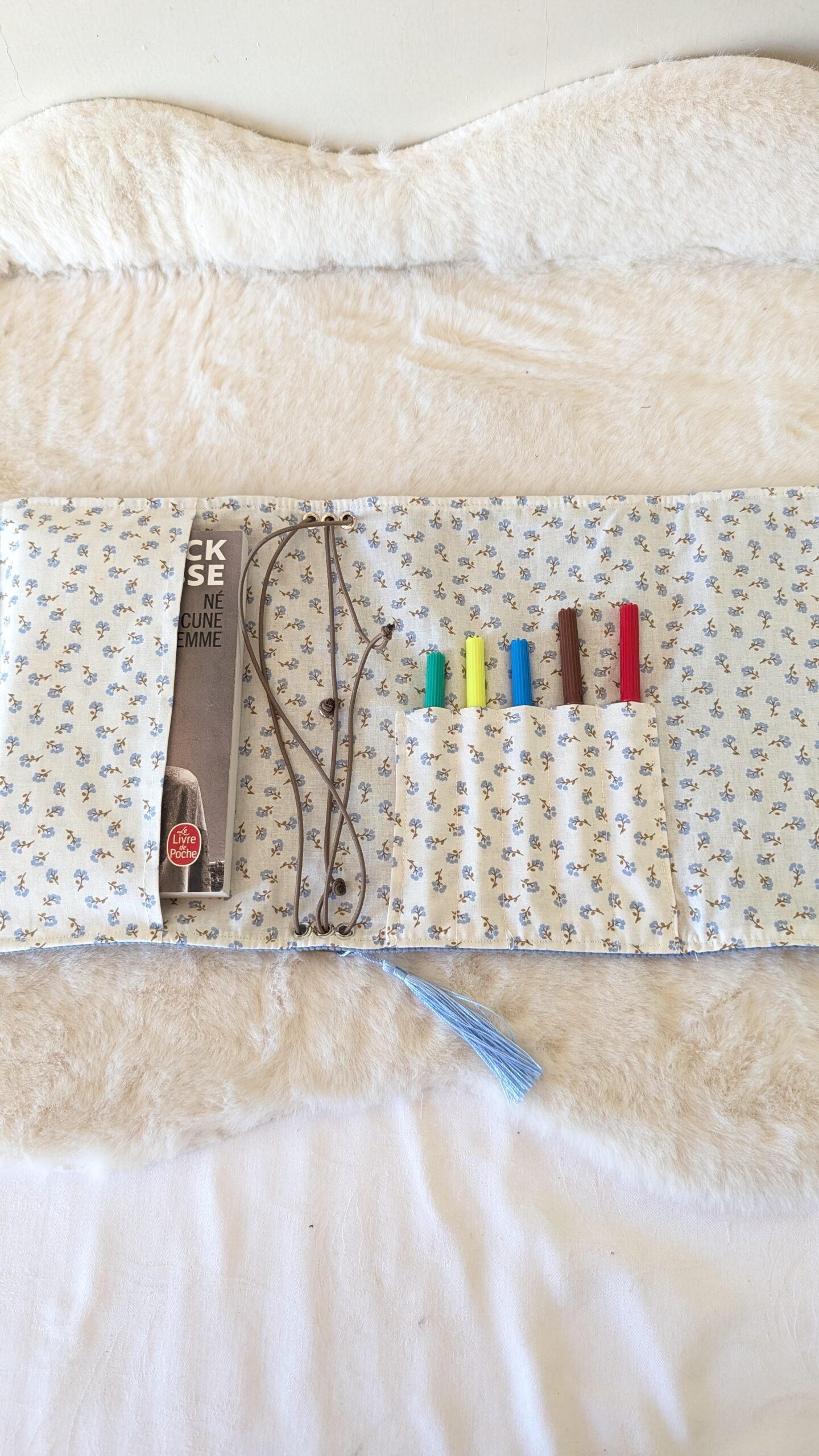 Couverture pour cahiers / Midori/ velours bleu clair – Image 2