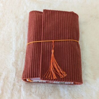 Couverture pour cahiers / Midori/ velours terracotta