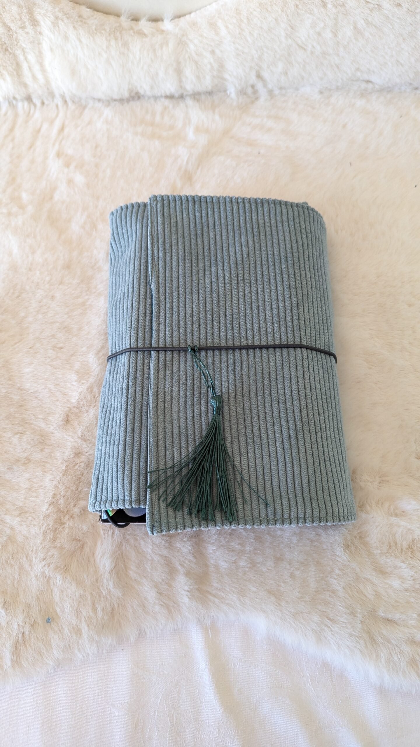 Couverture pour cahiers / Midori/ velours vert clair