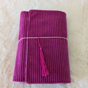 Couverture pour cahiers / Midori/ velours Rose fuchsia