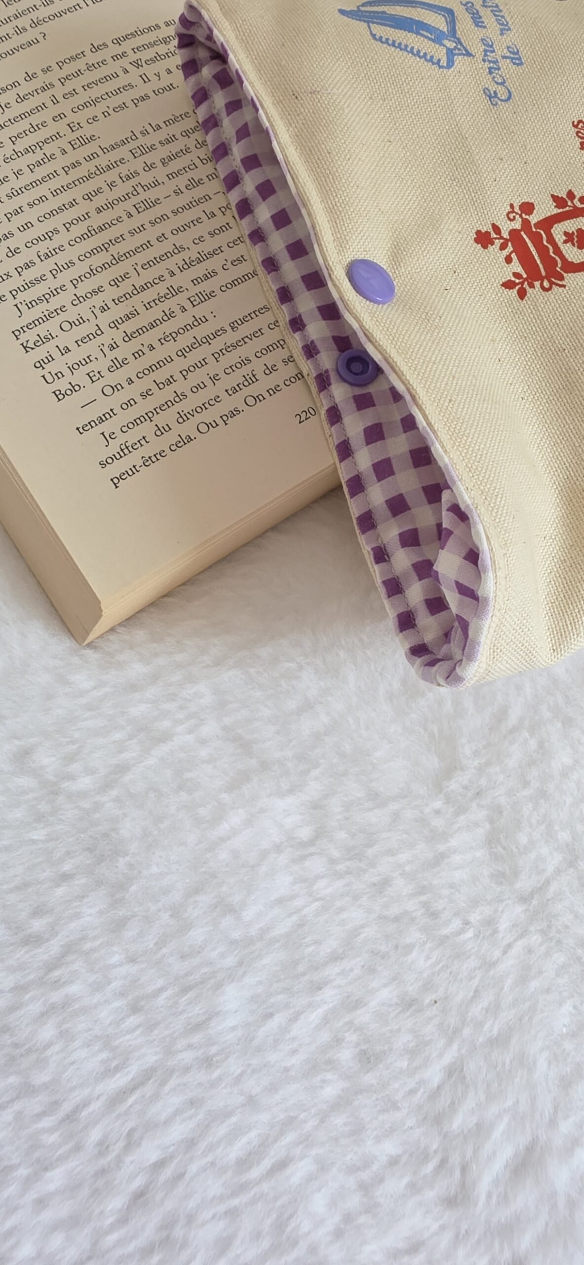 RESERVE pour Corinne protège livre format broché ," mes petits bonheurs de Septembre" – Image 3