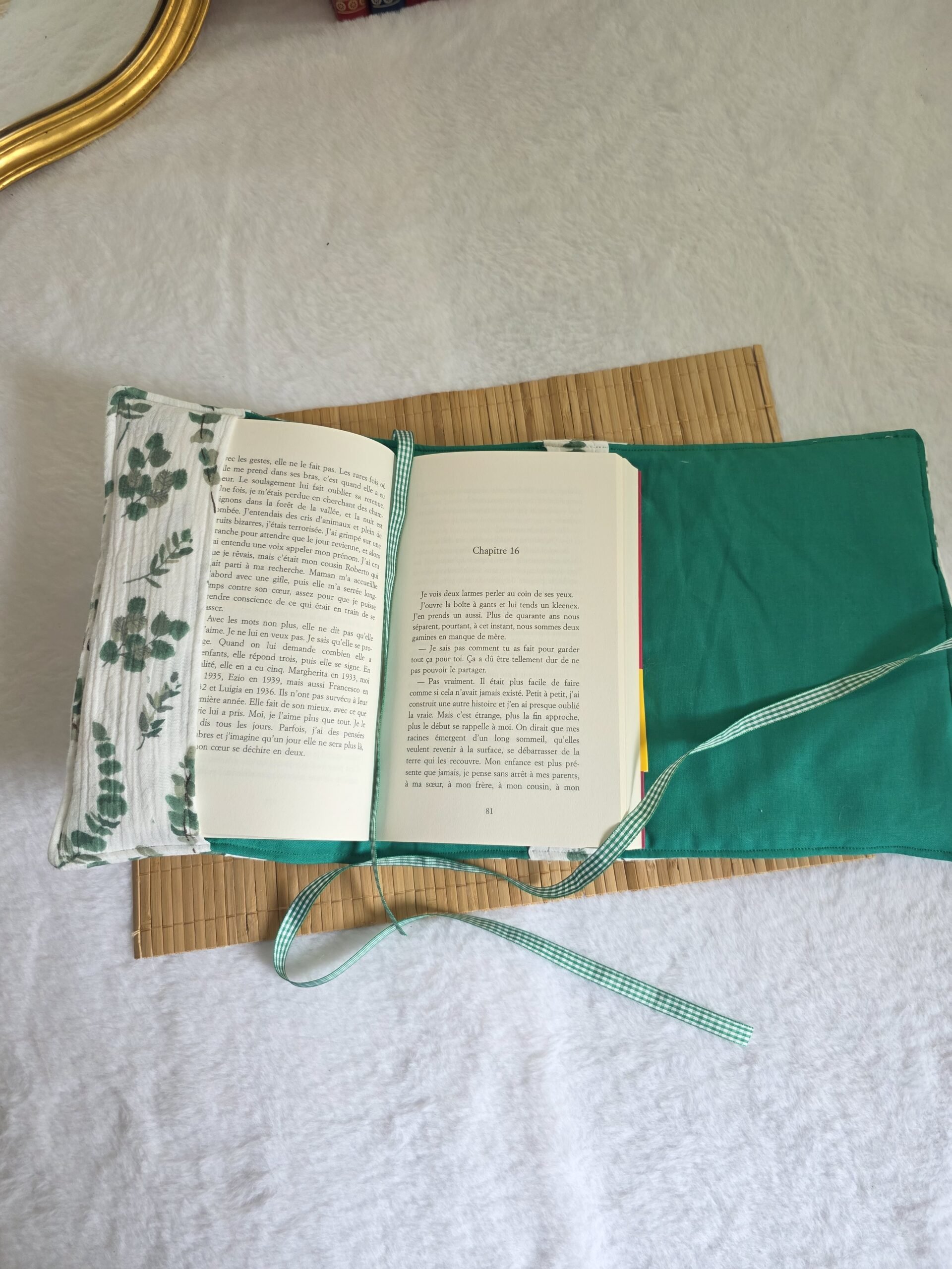 RESERVE pour Stéphanie Protège livre format broché ,avec ruban – Image 3